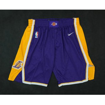 Men's Los Angeles Lakers Purple 2017-2018 Nike Swingman Stitched NBA Shorts