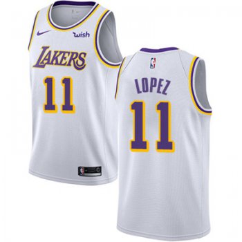 Nike Los Angeles Lakers #11 Brook Lopez White NBA Swingman Association Edition Jersey