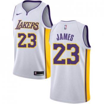 Nike Los Angeles Lakers #23 LeBron James White NBA Swingman Association Edition Jersey