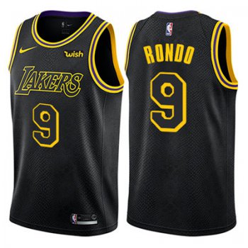 Nike Los Angeles Lakers #9 Rajon Rondo Black NBA Swingman City Edition Jersey