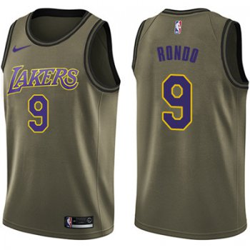 Nike Los Angeles Lakers #9 Rajon Rondo Green NBA Swingman Salute to Service Jersey