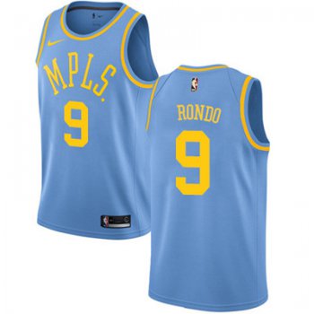 Nike Los Angeles Lakers #9 Rajon Rondo Royal Blue NBA Swingman Hardwood Classics Jersey
