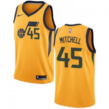 Nike Utah Jazz #45 Donovan Mitchell Yellow NBA Swingman Statement Edition Jersey