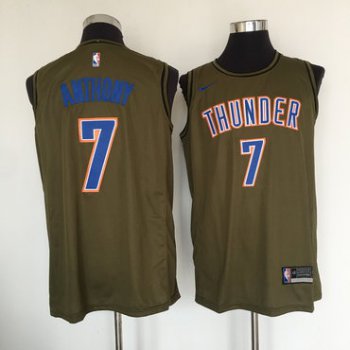 Oklahoma City Thunder #7 Carmelo Anthony Olive Nike Swingman Jersey