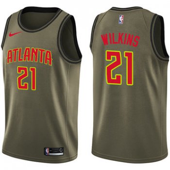 Nike Atlanta Hawks #21 Dominique Wilkins Green Salute to Service NBA Swingman Jersey