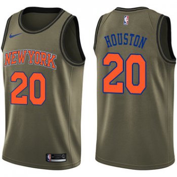 Nike New York Knicks #20 Allan Houston Green Salute to Service NBA Swingman Jersey