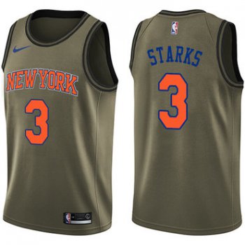 Nike New York Knicks #3 John Starks Green Salute to Service NBA Swingman Jersey