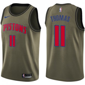 Nike Pistons #11 Isiah Thomas Green Salute to Service NBA Swingman Jersey