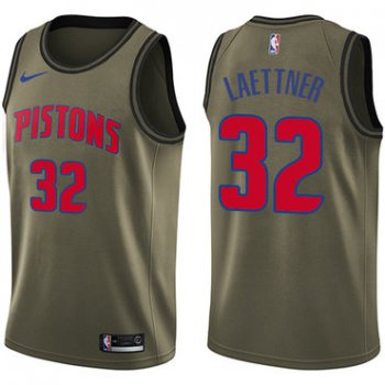Nike Pistons #32 Christian Laettner Green Salute to Service NBA Swingman Jersey