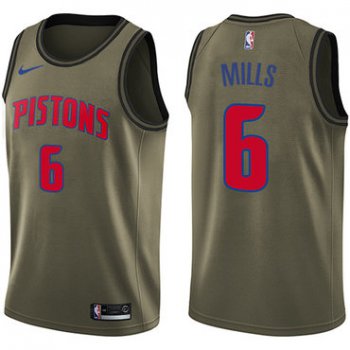 Nike Pistons #6 Terry Mills Green Salute to Service NBA Swingman Jersey