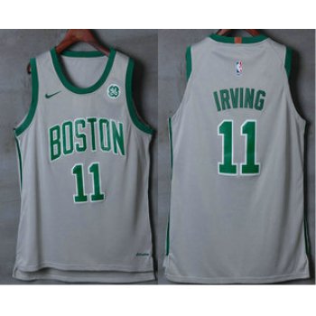 Men's Boston Celtics #11 Kyrie Irving Grey 2017-2018 Nike Authentic General Electric Stitched NBA Jersey