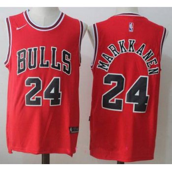 Men's Chicago Bulls #24 Lauri Markkanen Red 2017-2018 Nike Swingman Stitched NBA Jersey