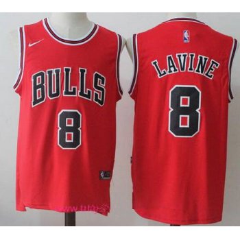 Men's Chicago Bulls #8 Zach LaVine Red 2017-2018 Nike Swingman Stitched NBA Jersey