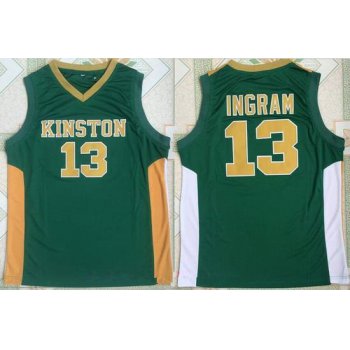 Men's Kinston High School #13 Brandon Ingram Green Retro Swingman Stitched Basketball Jersey