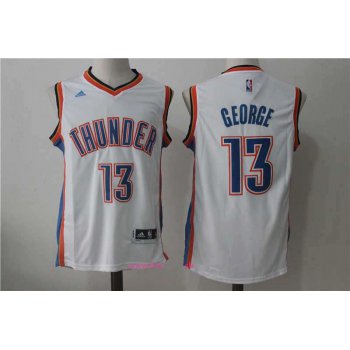Men's Oklahoma City Thunder #13 Paul George White Stitched NBA Adidas Revolution 30 Swingman Jersey