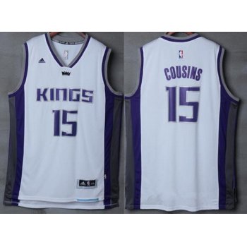Men's Sacramento Kings #15 DeMarcus Cousins NEW White Stitched NBA 2016-17 adidas Revolution 30 Swingman Jersey