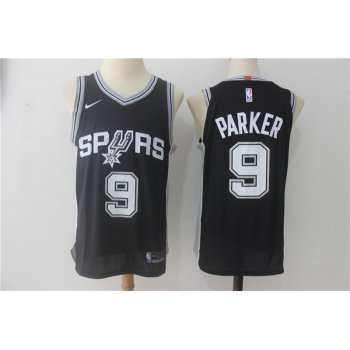 Men's San Antonio Spurs #9 Tony Parker Black 2017-2018 Nike Swingman Stitched NBA Jersey