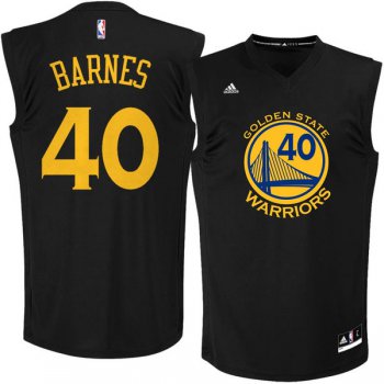 Golden State Warriors 40 Harrison Barnes Black Fashion Replica Jersey