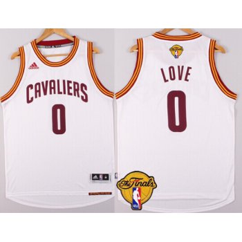 Men's Cleveland Cavaliers #0 Kevin Love 2017 The NBA Finals Patch White Jersey