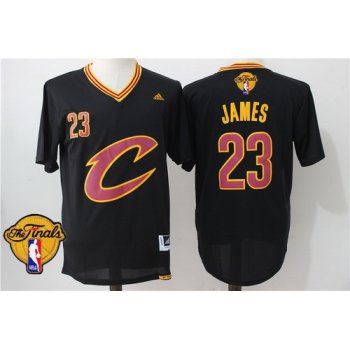 Men's Cleveland Cavaliers LeBron James #23 2017 The NBA Finals Patch New Black Short-Sleeved Jersey
