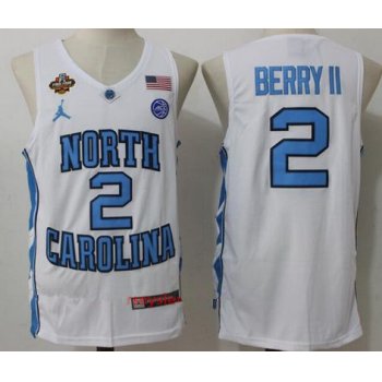 Men's North Carolina Tar Heels #2 Joel Berry II White Final Four Patch College Basketball 2017 Brand Jordan Swingman Stitched NCAA Jersey