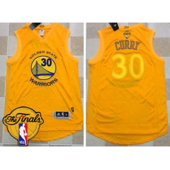 Men's Warriors #30 Stephen Curry Gold AU 2017 New 2017 The Finals Patch Stitched NBA Jersey