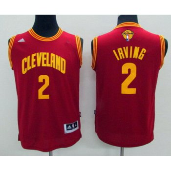 Youth Cleveland Cavaliers #2 Kyrie Irving Red 2017 The NBA Finals Patch Jersey