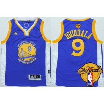 Youth Golden State Warriors #9 Andre Iguodala Blue 2017 The NBA Finals Patch Jersey
