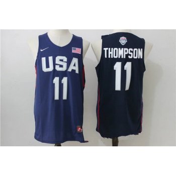 2016 Olympics Team USA Men's #11 Klay Thompson Navy Blue Revolution 30 Swingman Basketball Jersey