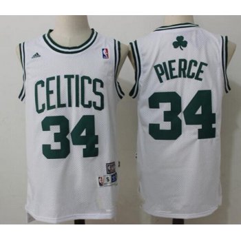 Men's Boston Celtics #34 Paul Pierce White Hardwood Classics Soul Swingman Stitched NBA Throwback Jersey
