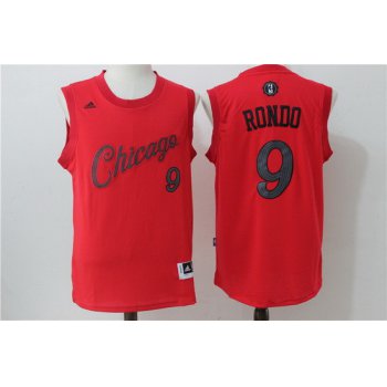Men's Chicago Bulls #9 Rajon Rondo adidas Red 2016 Christmas Day Stitched NBA Swingman Jersey