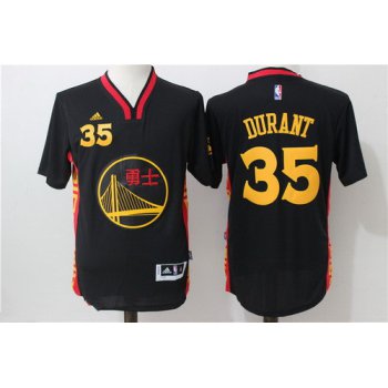 Men's Golden State Warriors #35 Kevin Durant Black Adidas Revolution 30 Swingman 2015 Chinese Fashion Stitched NBA Jersey