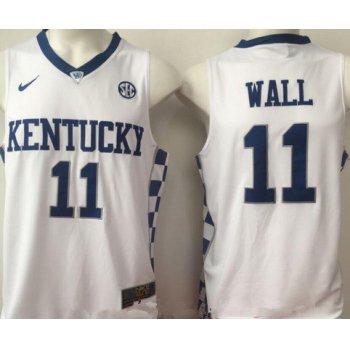 Men's Kentucky Wildcats #11 John Wall White College Basketball 2017 Nike Swingman Stitched NCAA Jersey