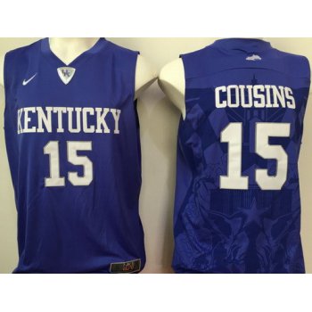 Men's Kentucky Wildcats #15 DeMarcus Cousins Royal Blue College Basketball Stitched NCAA 2016 Nike Swingman Jersey