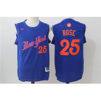 Men's New York Knicks #25 Derrick Rose adidas Royal Blue 2016 Christmas Day Stitched NBA Swingman Jersey