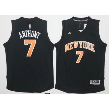 Men's New York Knicks #7 Carmelo Anthony Black Stitched 2016 NBA Adidas Revolution 30 Swingman Jersey