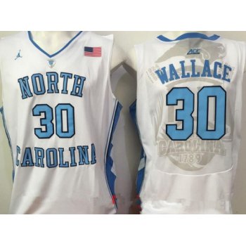 Men's North Carolina Tar Heels #30 Rasheed Wallace White College Basketball 2017 Brand Jordan Swingman Stitched NCAA Jersey
