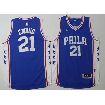 Men's Philadelphia 76ers #21 Joel Embiid NEW Blue Stitched NBA Adidas Revolution 30 Swingman Jersey