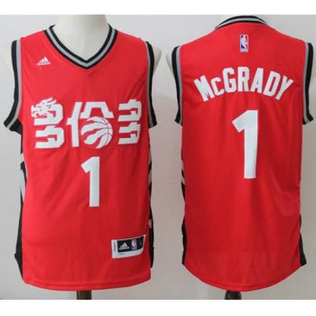 العاب الزوجيه Men's Toronto Raptors #1 Tracy McGrady Red Chinese Stitched 2017 NBA Revolution 30 Swingman Jersey العاب الزوجيه