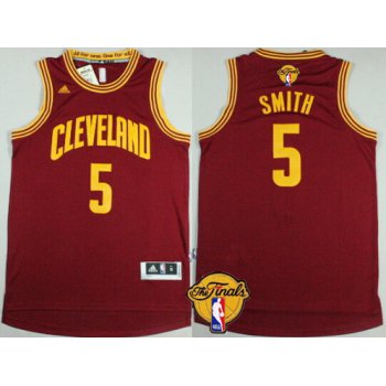 Men's Cleveland Cavaliers #5 J.R. Smith 2016 The NBA Finals Patch Red Jersey