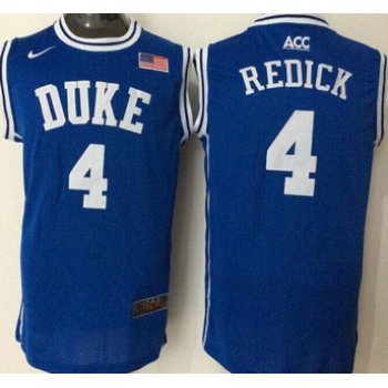 Men's Duke Blue Devils #4 JJ Redick Blue Round Collar College Basketball Jersey