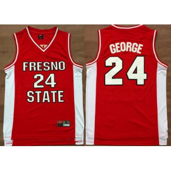 Men's Fresno State Bulldogs #24 Paul George Red College Basketball Swingman Jersey