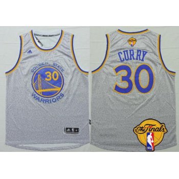 Men's Golden State Warriors #30 Stephen Curry Gray 2016 The NBA Finals Patch Jersey