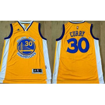 Men's Golden State Warriors #30 Stephen Curry Revolution 30 Swingman 2015-16 Yellow Jersey