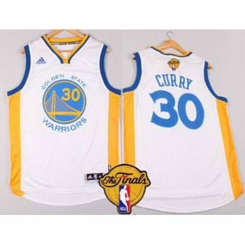Men's Golden State Warriors #30 Stephen Curry White 2016 The NBA Finals Patch Jersey