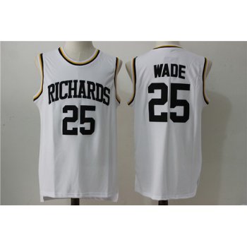 Men's Harold L. Richards High School #25 Dwyane Wade White Soul Swingman Basketball Jersey