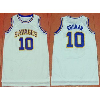 Men's Oklahoma State University #10 Dennis Rodman White College Basketball Swingman Jersey