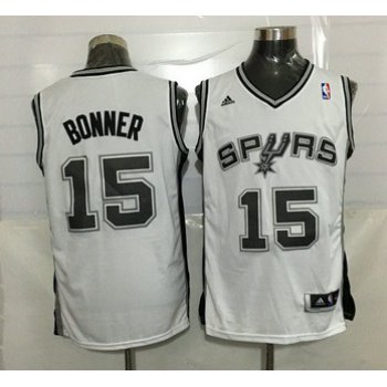 Men's San Antonio Spurs #15 Matt Bonner Revolution 30 Swingman White Jersey