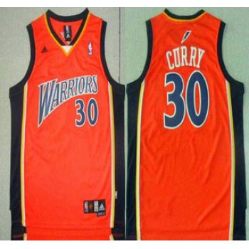 Men's Golden State Warriors #30 Stephen Curry Rookie Orange Swingman Jersey