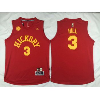 Men's Indiana Pacers #3 George Hill Revolution 30 Swingman 2015-16 Retro Red Jersey